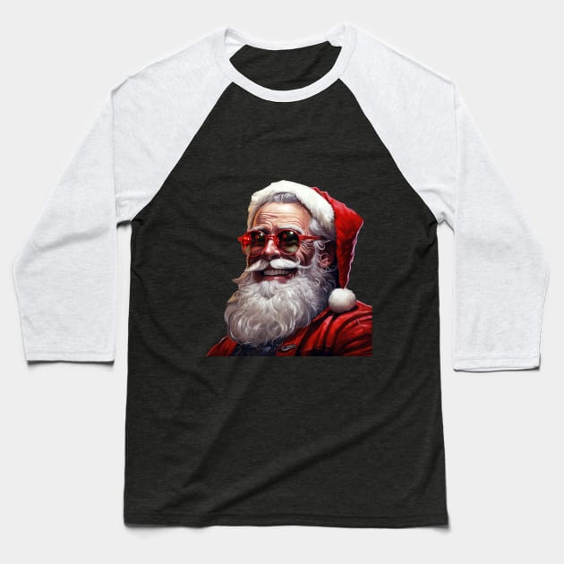 Santa claus with glasses Baseball T-Shirt by PitubeArt